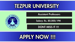 Tezpur University Assistant Professor Recruitment 2026 - Apply Online
