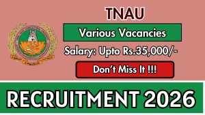 TNAU Recruitment 2026 - Apply Walk in for SRF, JRF and More Posts