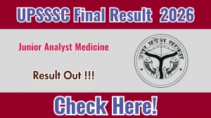 UPSSSC Junior Analyst Drugs Final Result 2026 OUT (Direct Link) - Download Scorecard @ upsssc.gov.in