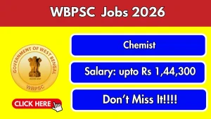 WBPSC Chemist Recruitment 2026 - Apply Online