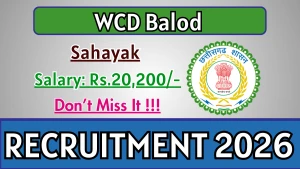 WCD Balod Sahayak Recruitment 2026 - Apply Offline