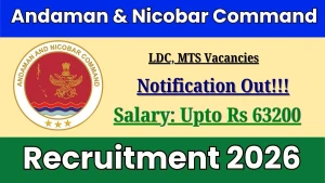 Andaman & Nicobar Command Group C Recruitment 2026 - Apply Offline for LDC, MTS Posts Andaman & Nicobar Command Group C Recruitment 2026 - Apply Offline for LDC, MTS Posts