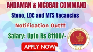 Andaman & Nicobar Command Recruitment 2026 - Apply Offline for 10 Steno, MTS and LDC Posts