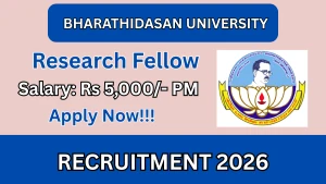 Bharathidasan University Research Fellow Recruitment 2026 - Walkin