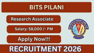 BITS Pilani Research Associate Recruitment 2026 - Apply Online