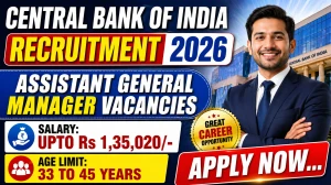 Central Bank of India AGM Recruitment 2026 Notification Out - Apply Online for 15 Assistant General Manager Posts
