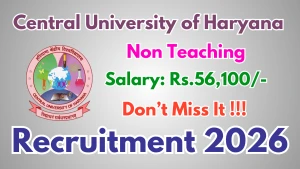 Central University of Haryana Non Teaching Recruitment 2026 - Apply Online
