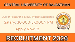 Central University of Rajasthan Junior Research Fellow/ Project Associate I Recruitment 2026 - Apply Online