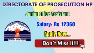 Directorate of Prosecution HP Junior Office Assistant Recruitment 2026 - Apply Offline