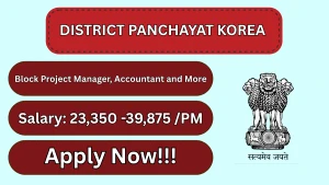 District Panchayat Korea Recruitment 2026 - Apply Offline for Block Project Manager, Accountant and More Posts