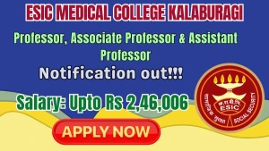 ESIC Medical College Kalaburagi Recruitment 2026 - Walkin for 37 Professor, Associate Professor & Assistant Professor Posts