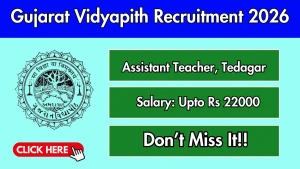 Gujarat Vidyapith Recruitment 2026 - Apply Online for 24 Assistant Teacher, Tedagar Posts