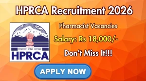 HPRCA Pharmacist Recruitment 2026 - Apply Online for 41 Posts