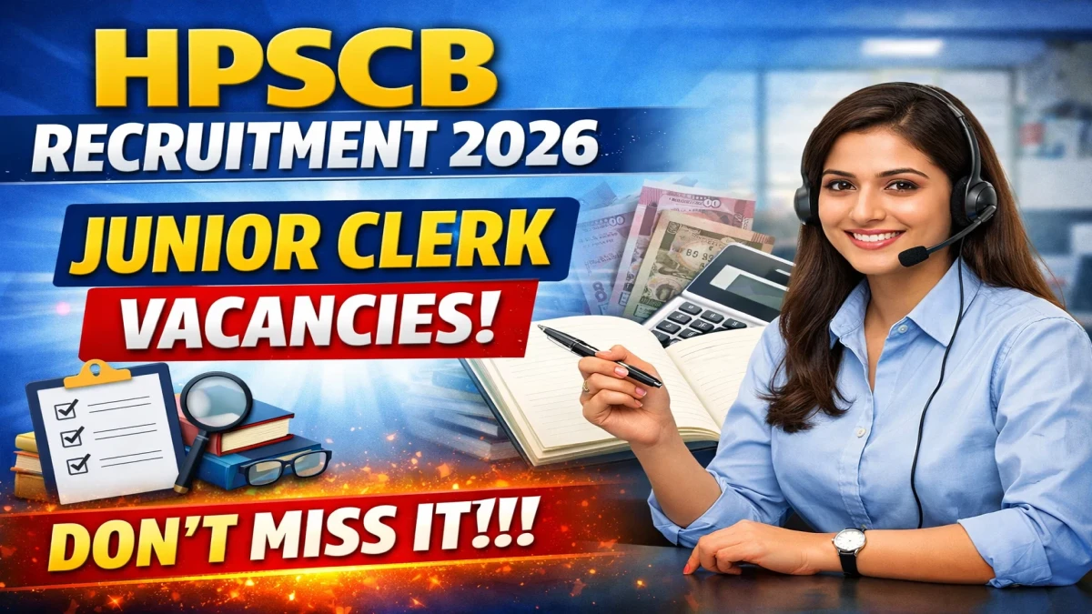 HPSCB Junior Clerk Recruitment 2026 (Short Notice) - Apply Online for 91 Posts