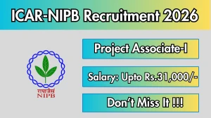 ICAR-NIPB Project Associate-I Recruitment 2026 - Walkin