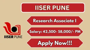IISER Pune Research Associate I Recruitment 2026 – Walk in