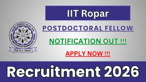 IIT Ropar Postdoctoral Fellow Recruitment 2026 - Apply Online