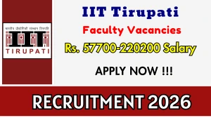IIT Tirupati Faculty Recruitment 2026 - Apply Online