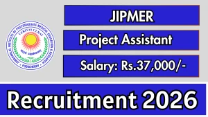 JIPMER Project Assistant Recruitment 2026 - Walkin