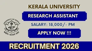 Kerala University Research Assistant Recruitment 2026 - Apply Offline