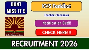 KVS Faridkot Teachers Recruitment 2026 - Walkin
