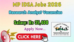 MP IDSA Research Analyst Recruitment 2026 - Apply Online