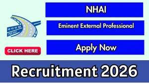 NHAI Eminent External Professional Recruitment 2026 - Apply Online