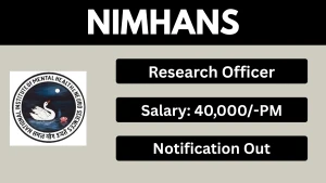 NIMHANS Research Officer Recruitment 2026 - Walkin