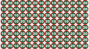 Optical Illusion Eye Test:  Only a Brilliant Mind Can Spot The Number 19 among 10 and 20