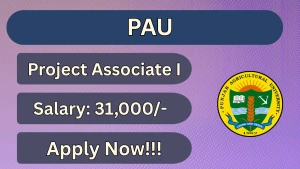 PAU Project Associate-I Recruitment 2026 - Apply Offline PAU Project Associate-I Recruitment 2026 - Apply Offline