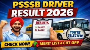 PSSSB Driver Result 2026 OUT (Direct Link) - Download Scorecard @ sssb.punjab.gov.in