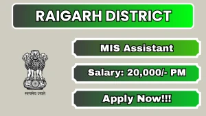 Raigarh District MIS Assistant Recruitment 2026 - Apply Offline