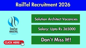RailTel Recruitment 2026 - Walkin for Sr. Solution Architect and Solution Architect Posts