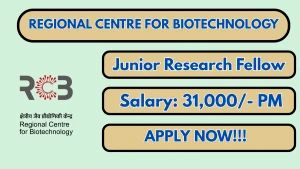 Regional Centre for Biotechnology Junior Research Fellow Recruitment 2026 - Apply Online