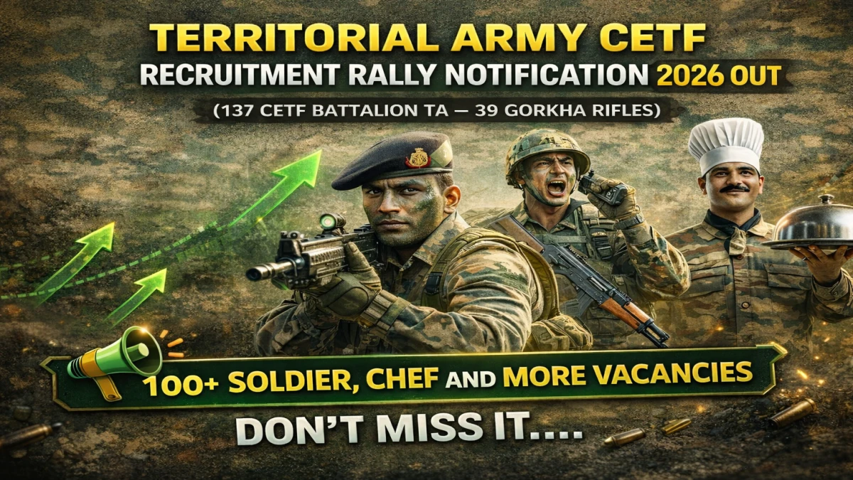 Territorial Army CETF Recruitment Rally Notification 2026 Out (137 CETF Battalion TA – 39 Gorkha Rifles)