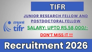 TIFR Recruitment 2026 - Apply Online for Junior Research Fellow and Postdoctoral Fellow