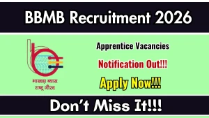 BBMB Apprentice Recruitment 2026 - Apply Online for 20 Posts BBMB Apprentice Recruitment 2026 - Apply Online for 20 Posts