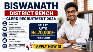 Biswanath District Bench Clerk Recruitment 2026 - Apply Offline