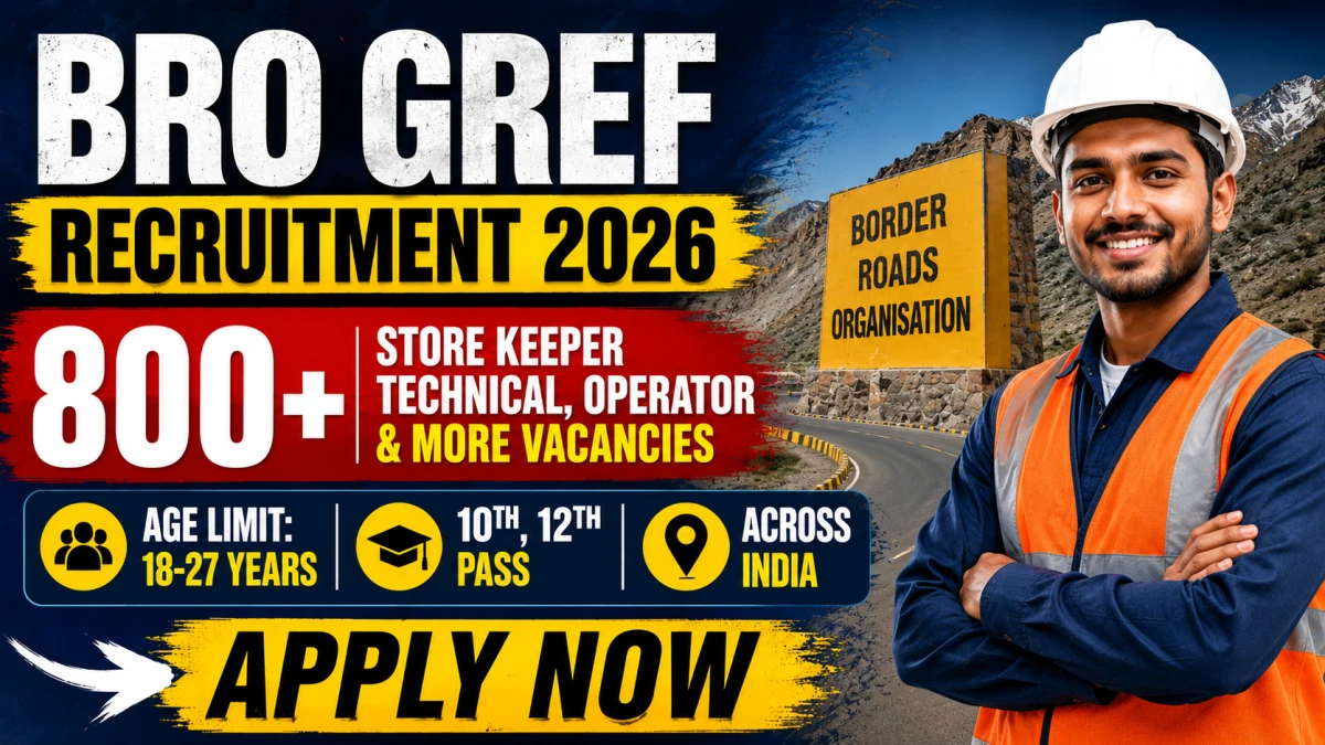 BRO GREF Recruitment 2026 Notification Out - Apply Offline for 899 Electrician, Draughtsman and More Posts BRO GREF Recruitment 2026 Notification Out - Apply Offline for 899 Electrician, Draughtsman and More Posts