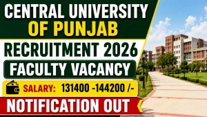 Central University of Punjab Faculty Recruitment 2026 - Apply Online for Posts