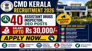 CMD Kerala Recruitment 2026 – Apply Online for 40 Assistant Drugs Inspector, DEO Posts