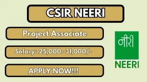 CSIR NEERI Project Associate I Recruitment 2026 - Walkin