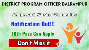 District Program Officer Balrampur Anganwadi Worker Recruitment 2026 - Apply Online for 40 Posts