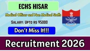 ECHS Hisar Recruitment 2026 - Apply Offline for 14 Medical Officer and Non Medical Staffs Posts