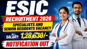ESIC Recruitment 2026 - Apply Offline for Specialists and Senior Residents Posts