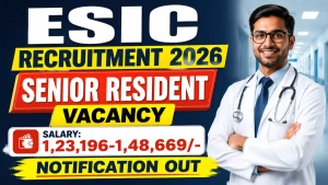 ESIC Senior Resident Recruitment 2026 - Walkin for 92 Posts