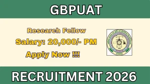 GBPUAT Research Fellow Recruitment 2026 - Apply Offline GBPUAT Research Fellow Recruitment 2026 - Apply Offline