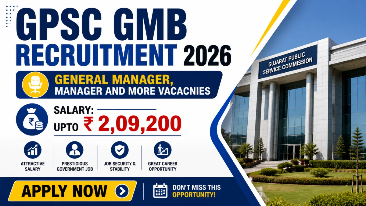 GPSC GMB Recruitment 2026 - Apply Online for 11 General Manager, Manager and More Posts