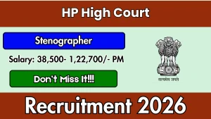 HP High Court Stenographer Recruitment 2026 - Apply Offline
