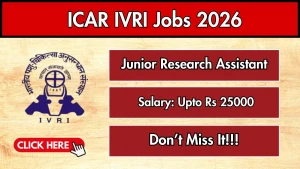 ICAR IVRI Junior Research Assistant Recruitment 2026 - Walkin